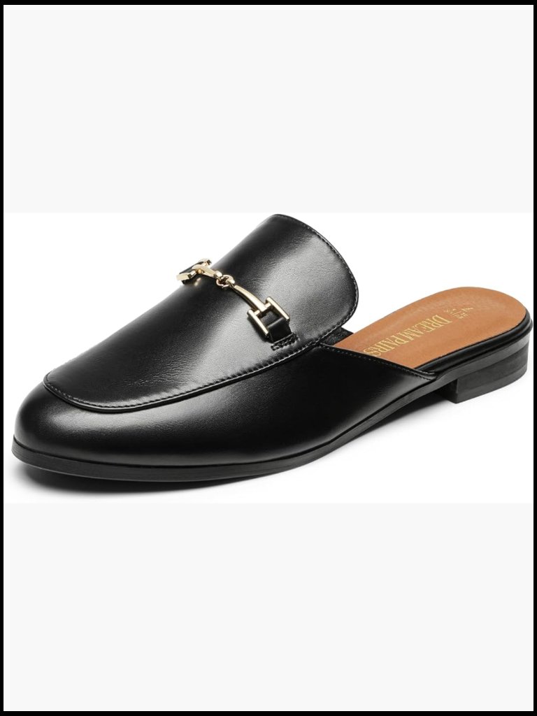 Retro Buckle Mules Slip On Loafers Comfortable Chic Minimal Office Casual